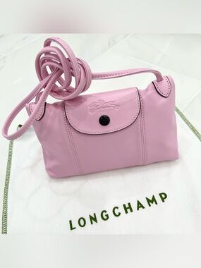 LONGCHAMP - LE PLIAGE CUIR SMALL CROSSBODY - PINK